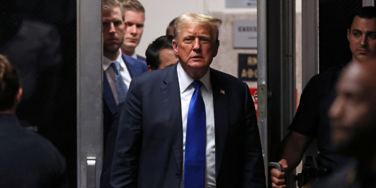 Former US president Donald Trump returns to the courtroom during his criminal trial on May 30, 2024 ahead of his guilty verdict announcement / ©AFP