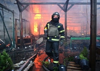 Officials said it took firefighters more than 16 hours to extinguish the fire at the hypermarket. ©AFP