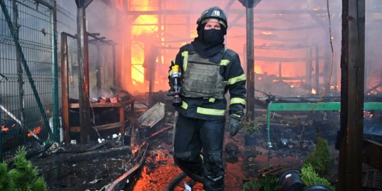 Officials said it took firefighters more than 16 hours to extinguish the fire at the hypermarket. ©AFP