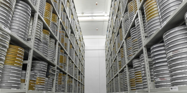 Tens of thousands of hours of Hollywood history lie coiled in metal cans in these temperature-controlled vaults . ©AFP