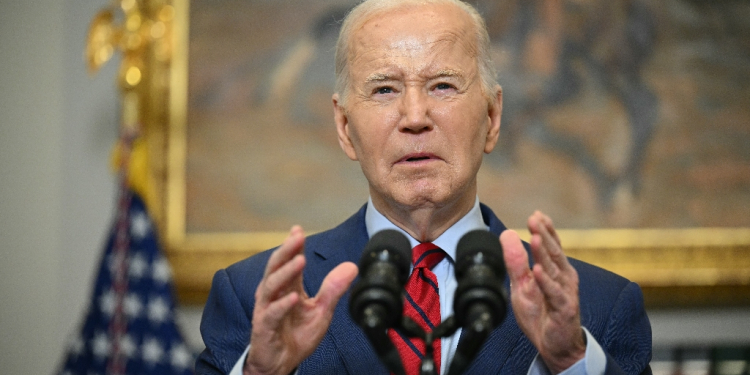 US President Joe Biden speaks about the protests over Israel's war against Hamas in Gaza that have roiled US college campuses,  / ©AFP