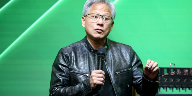 Jensen Huang, CEO of Nvidia, which overtook Microsoft and Apple as the world's most valuable publicly traded company. ©AFP