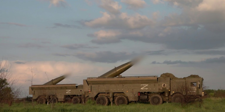 Russia carried out tactical nuclear weapon drills close to the Ukrainian border in May. ©AFP