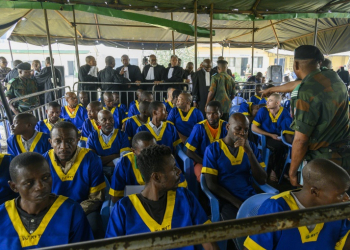 Around 50 people accused of a coup bid went on trial at Ndolo prison in Kinshasa. ©AFP