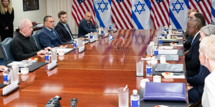 US Secretary of Defense Lloyd Austin meets with Israeli Defense Minister Yoav Gallant at the Pentagon on June 25, 2024. ©AFP