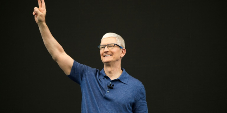 Tim Cook, Apple chief executive officer, speaks during Apple's annual Worldwide Developers Conference in Cupertino, California. ©AFP