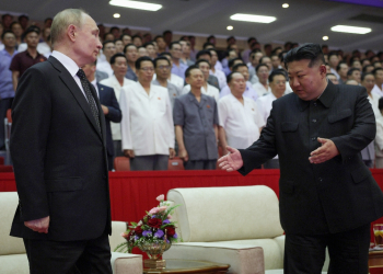 Russian President Vladimir Putin and North Korea's leader Kim Jong Un attend a gala concert in Pyongyang on June 19, 2024, in a photograph distributed by Russia's Sputnik agency / ©AFP