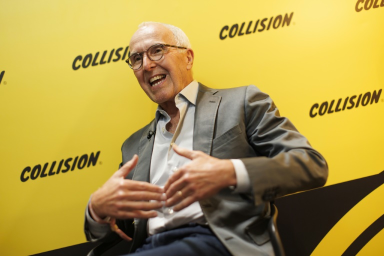 US real estate billionaire Frank McCourt speaks during an interview at the Collision 2024 tech conference. ©AFP