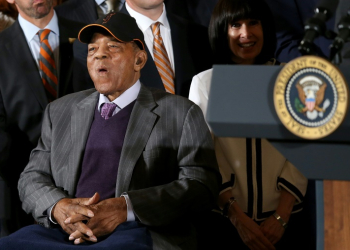 Willie Mays attends a White House reception for the San Francisco Giants in 2015. ©AFP