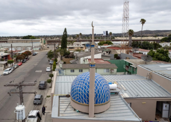 Aerial view of the Assabil Inn, a Muslim migrant shelter in Tijuana, Mexico. ©AFP