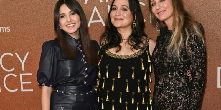 Actresses Isabel Deroy-Olson (L) and Lily Gladstone star in 'Fancy Dance,' directed by Erica Tremblay (R), about the crisis of missing and murdered Indigenous women in the United States . ©AFP