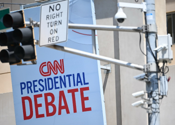 CNN signage in Atlanta as the city prepares for the presidential debate / ©AFP