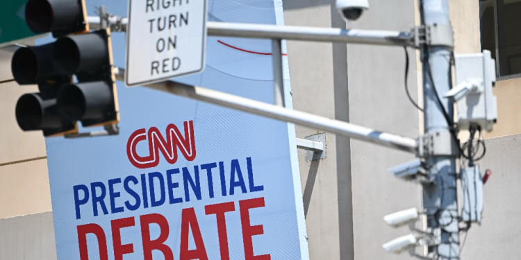 CNN signage in Atlanta as the city prepares for the presidential debate / ©AFP