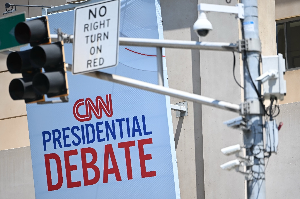 CNN signage in Atlanta as the city prepares for the presidential debate / ©AFP