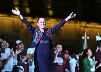 Claudia Sheinbaum celebrates after being elected Mexico's first female president. ©AFP