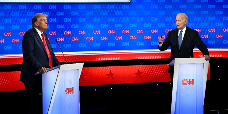 President Joe Biden and Donald Trump hold presidential debate on CNN / ©AFP