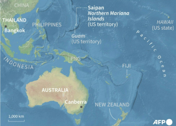 Map locating Saipan in northern Mariana Islands, a US territory in the Pacific, where WikiLeaks founder Julian Assange appeared in court Wednesday morning local time. ©AFP