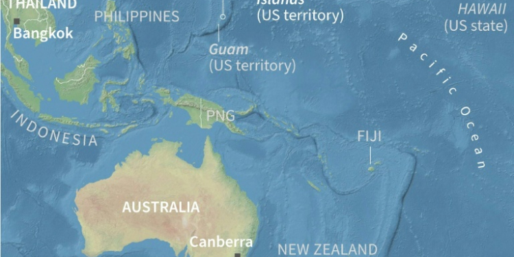 Map locating Saipan in northern Mariana Islands, a US territory in the Pacific, where WikiLeaks founder Julian Assange appeared in court Wednesday morning local time. ©AFP