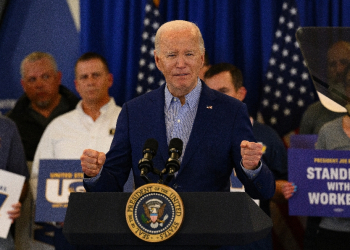 President Joe Biden in April unveiled steel tariffs at the United Steel Workers Headquarters in Pittsburgh after receiving the union's endorsement the  prior month / ©AFP