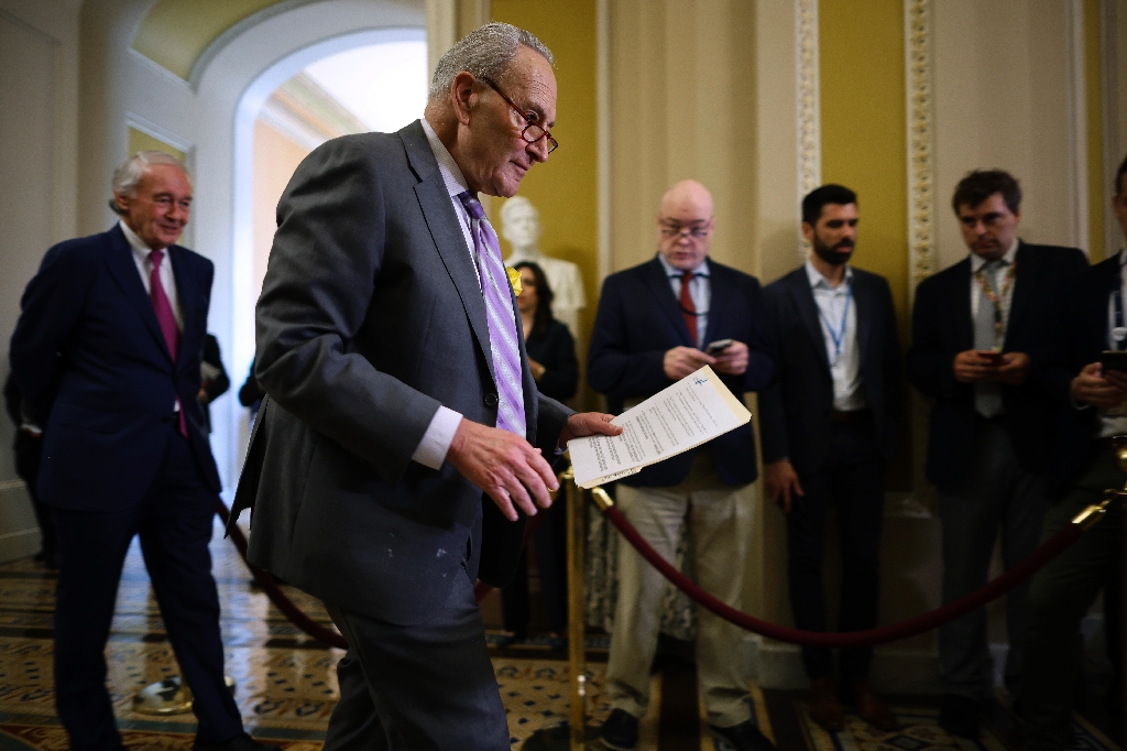 Senate Majority Leader Charles Schumer bemoaned the 'erosion of reproductive rights' / ©AFP