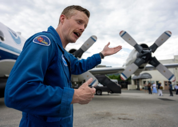 Dean Legidakes is a pilot for the US National Oceanic and Atmospheric Administration, and part of his job description is 'hurricane hunter'. ©AFP