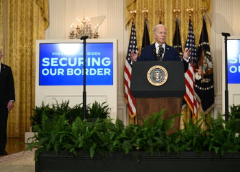 President Joe Biden said the sweeping curbs would 'gain control' of the US-Mexican border / ©AFP