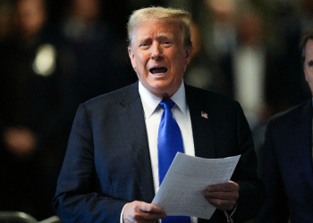 Former US president Donald Trump is pictured on May 30, 2024 at his New York hush money trial - just one of the many legal challenges he is facing / ©AFP