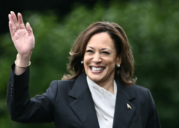 US Vice President Kamala Harris, seen here arriving at the White House on Monday, praised her boss Joe Biden's legacy. ©AFP