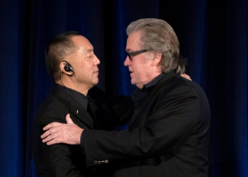 Guo presented himself as a fierce critic of the Chinese Communist Party and a fervent defender of democracy, while maintaining links with US right-wing figure Steve Bannon. ©AFP