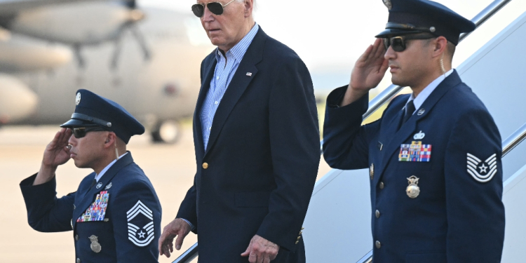 US President Joe Biden is in a fight for his political life after his disastrous debate showing against Donald Trump last month ignited fears over his ability to serve another four years / ©AFP