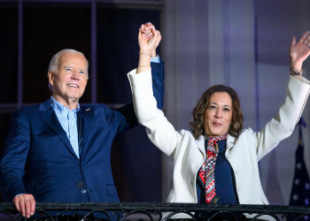 US President Joe Biden and Vice President Kamala Harris after watching the Independence Day fireworks from the White House / ©AFP