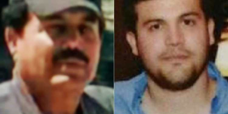 This combination of pictures shows undated images obtained from the US government of Ismael "El Mayo"  Zambada Garcia (L), co-founder of the Sinaloa Cartel, and Joaquin Guzman Lopez, a son of the cartel's other co-founder, Joaquin "El Chapo" Guzman. ©AFP