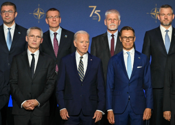 US President Joe Biden faces questions over his political future as he hosts NATO's summit in Washington / ©AFP