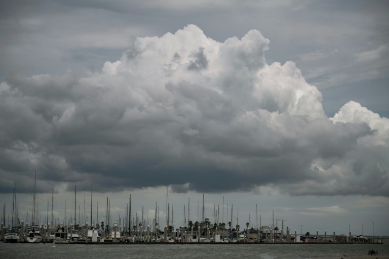 Boats sit in a marina in Corpus Christi, Texas ahead of the arrival of Tropical Storm Beryl which is forecast to roar ashore as a hurricane. ©AFP