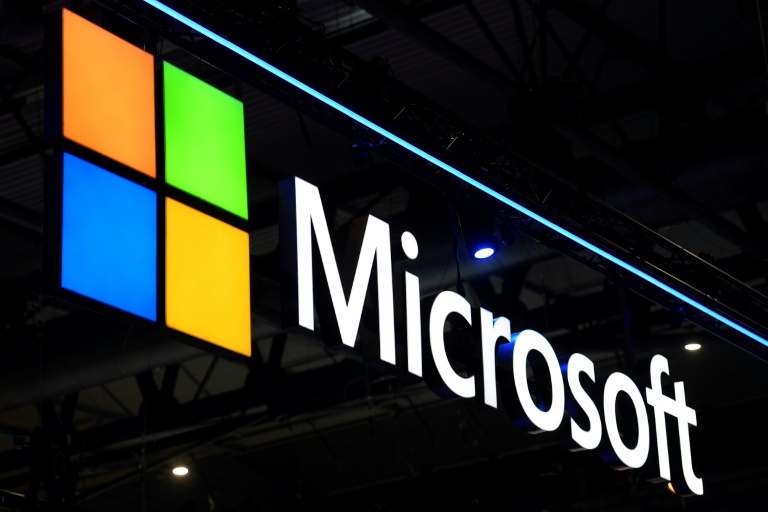 Analysts forecast double-digit growth for companies such as Microsoft, driven by artifical intelligence. ©AFP