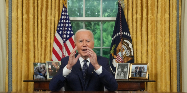 US President Joe Biden delivers an address to the nation from the Oval Office of the White House in Washington, DC on July 14, 2024. / ©AFP