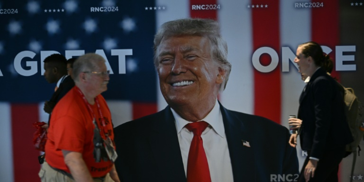 Former US president Donald Trump is the overwhelming focus at the Republican National Convention which is set to formally nominate him as the party's flagbearer for the 2024 election. ©AFP