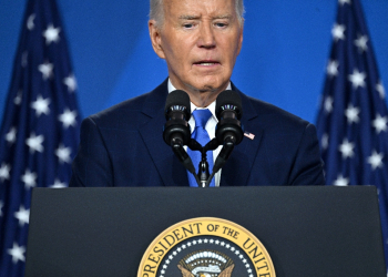 US President Joe Biden speaks during a press conference at the close of the 75th NATO Summit at the Walter E. Washington Convention Center in Washington, DC on July 11, 2024. / ©AFP