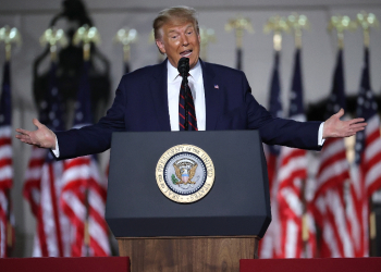 Donald Trump delivered his acceptance speech for the Republican presidential nomination in 2020 on the South Lawn of the White House, capping a convention reined in by Covid / ©AFP