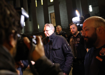 Former CEO of the National Rifle Association (NRA) Wayne LaPierre leaves New York State Supreme Court after the conclusion of his corruption trial on February 23, 2024 in New York City / ©AFP