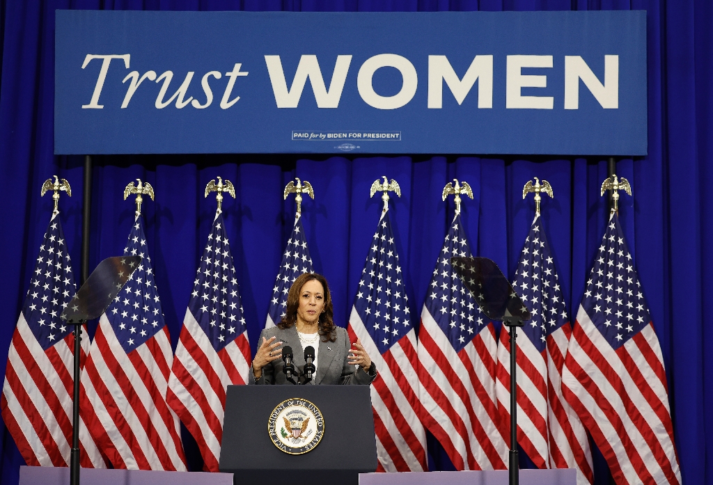 From investigating anti-abortion activists accused of deceptive practices as California's attorney general, to becoming the first VP to visit an abortion clinic this spring, Harris's bona fides on abortion rights are unquestionable / ©AFP