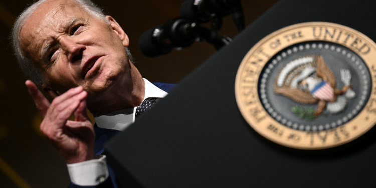 US President Joe Biden speaks at the LBJ presidential library in Austin, Texas on July 29, 2024 / ©AFP