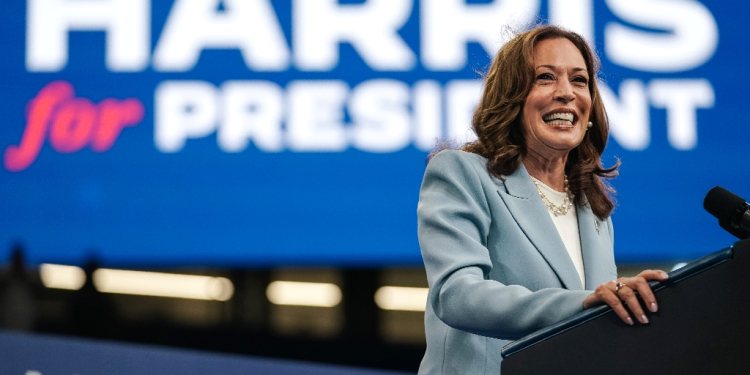 US Vice President and 2024 Democratic presidential candidate Kamala Harris was unopposed for the nomination / ©AFP