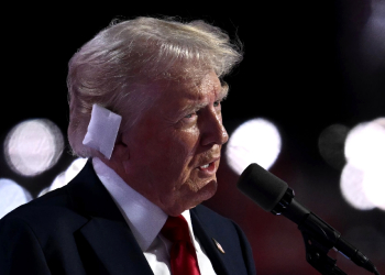 Republican presidential candidate Donald Trump speaks at the Republican National Convention in Milwaukee, Wisconsin on July 18, 2024 / ©AFP