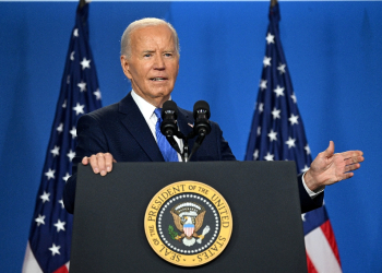 US President Joe Biden gestures as he speaks during a press conference on July 11, 2024 / ©AFP