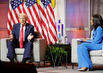 Former US president and 2024 Republican presidential nominee Donald Trump, speaking to an organization of African-American journalists, accused his Democratic rival Kamala Harris of deciding to 'turn black' / ©AFP