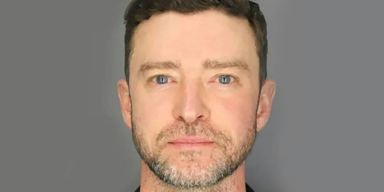 Justin Timberlake's mugshot after his arrest on Long Island, in New York, on June 18, 2024. ©AFP