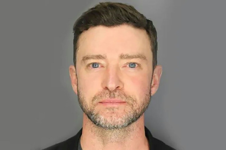 Justin Timberlake's mugshot after his arrest on Long Island, in New York, on June 18, 2024. ©AFP