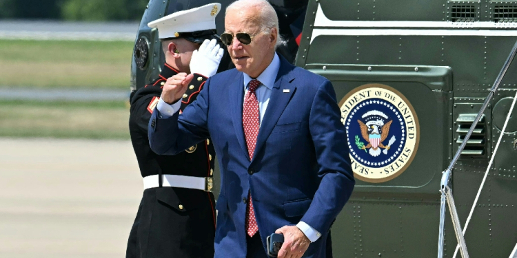 US President Joe Biden said voters should judge Donald Trump by his own words / ©AFP