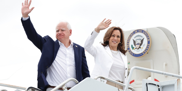 US Vice President Kamala Harris and her Democratic running mate Tim Walz will hit the swing state of Georgia / ©AFP